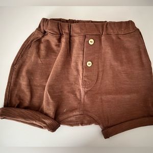 H&M Baby Boy Slub Jersey Shorts Brown